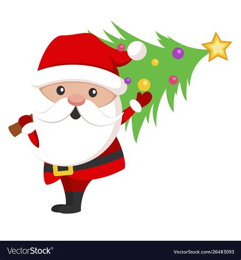 santa claus icon christmas holiday celebration vector image