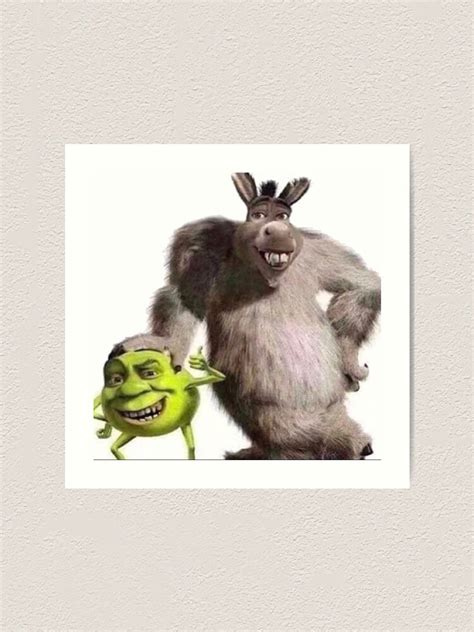Shrek And Donkey X Monsters Inc Art Print For Sale By Jfet10 Redbubble