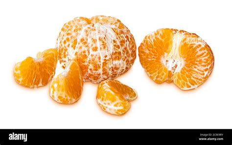 Tangerine Segments Isloated On White Background Stock Photo Alamy