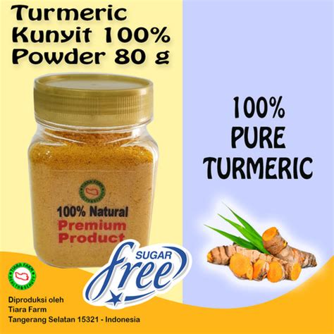 Jual Turmeric Powder Bubuk Kunyit Premium Murni 80 G Tiara Farm