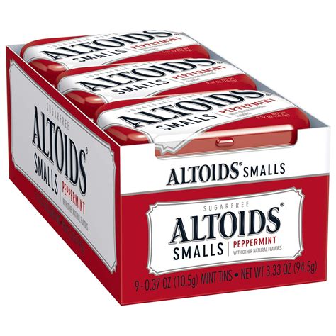 Altoids Smalls Peppermint Breath Mints 037 Ounce Tin Pack Of 9