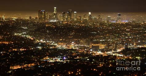 Los Angeles City View At Night Photograph By Bob Christopher
