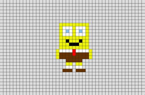 Sponge Bob Pixel Art Easy Perler Bead Patterns Pony Bead Patterns