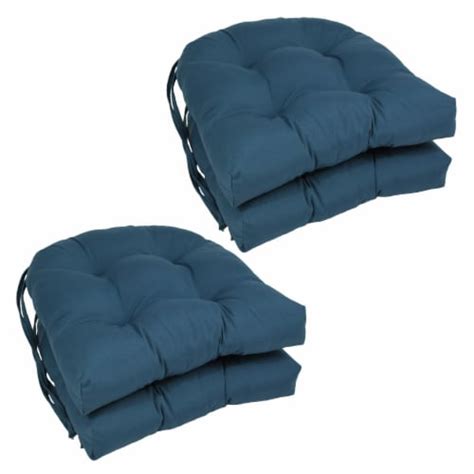 16 inch solid twill u shaped tufted chair cushions set of 4 indigo 1 kroger