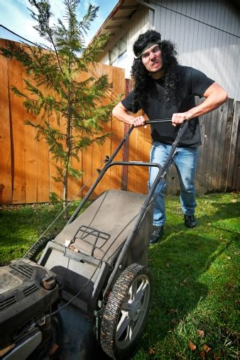 Crazy Rock And Roll Lawn Mower Man Stock Photo Download Image Now