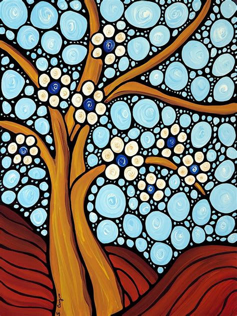 The Loving Tree Abstract Mosaic Landscape Art Print By Sharon