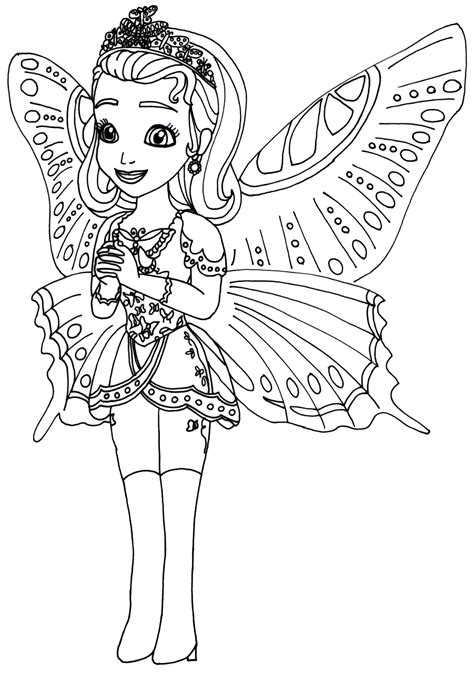 Sofia The First Coloring Pages Princess Butterfly Sofia The First Coloring Page