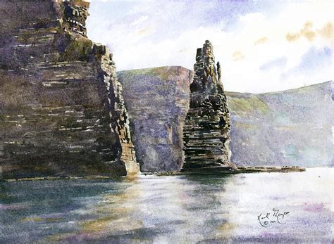 Cliffs Of Moher Branaunmore County Clare Ireland Painting By Keith Thompson
