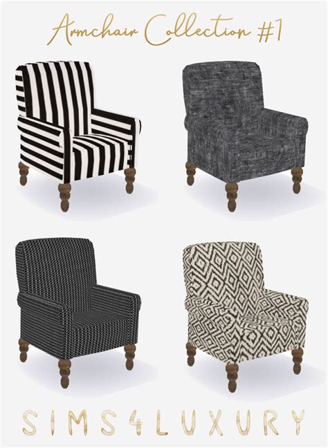 Armchair Collection 1 From Sims4luxury Sims 4 Downloads