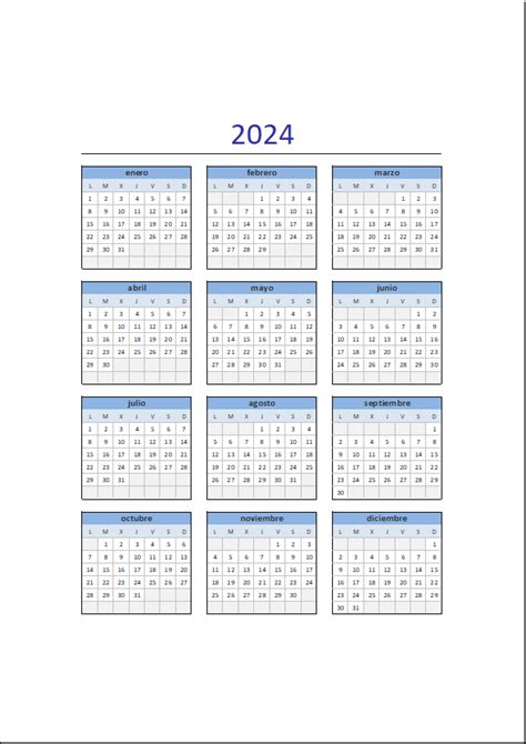 Calendario 2024 En Excel • Excel Total