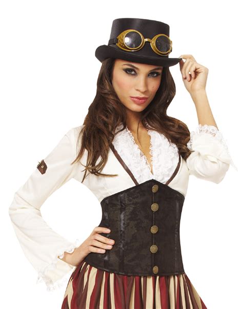Steampunk Costume For Women Steampunk Fashion Brown Blue Clothing Costume Palette Style Collect
