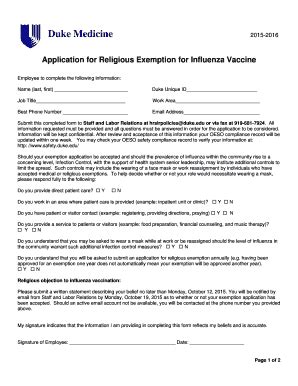 Prior religious exemption statements addressed to other institutions are not considered valid. Editable religious exemption vaccine - Fill Out, Print & Download Forms in Word & PDF ...