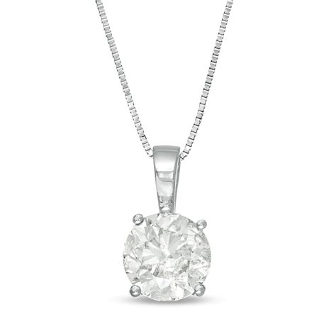 1 Ct Diamond Solitaire Pendant In 14k White Gold Ji3 Zales