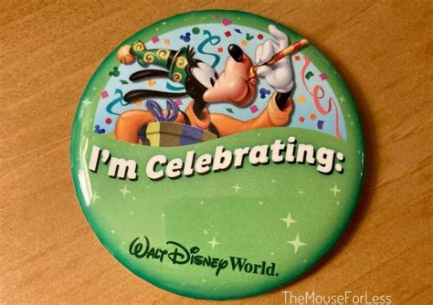 Disney Celebration Buttons At Walt Disney World And Disneyland