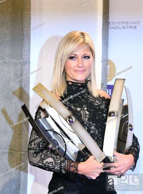 Singer Helene Fischer Poses With Her Awards After The 25th Award Show For The German Music Prize