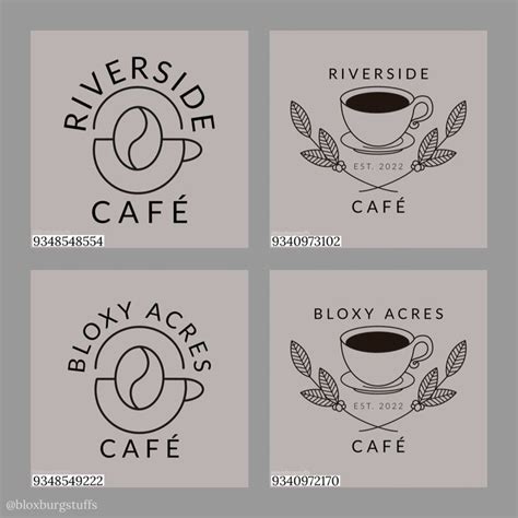 Codes For The Coffee Shop In Bloxburg In 2023 Cafe Decal Codes Bloxburg Bloxburg Decal Codes