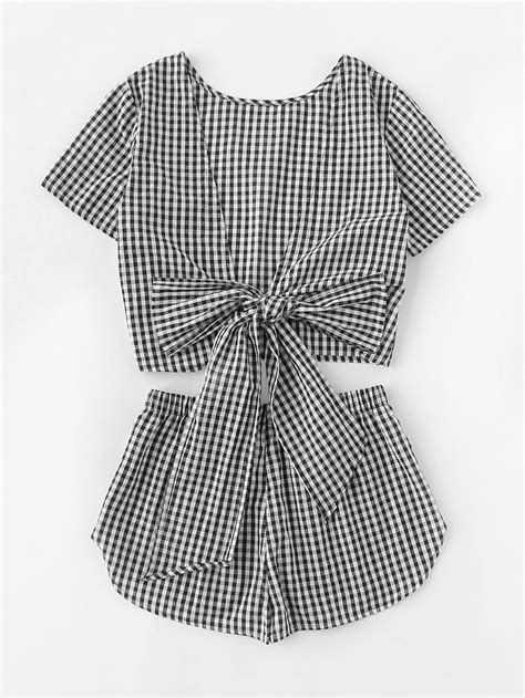 shorts co ord gingham tops two piece outfit classy outfits summer outfits women s fashion