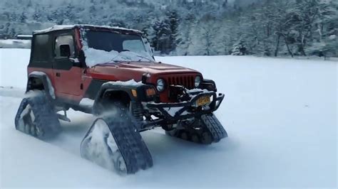 Jeep Wrangler On Tracks In The Snow Youtube