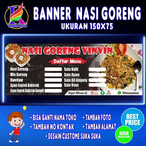 Spanduk Banner Boba Nasi Goreng Banner Nasi Goreng Spanduk Nasi