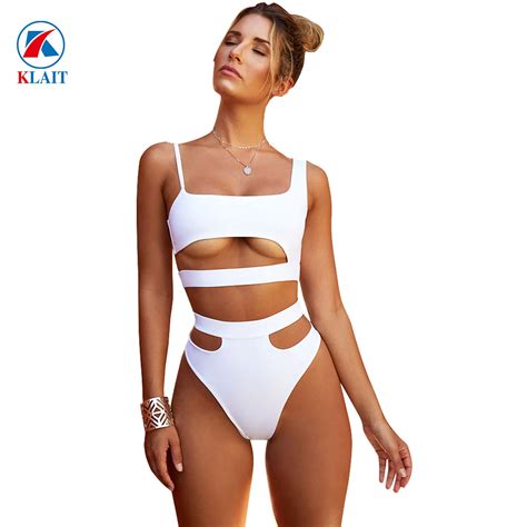 Hollow Split Sexy White Bandage High Waist Ladies Brazilian Bikini China Swimsuit And Bikini Price