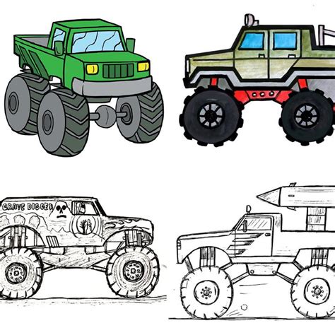 25 Easy Monster Truck Drawing Ideas How To Draw