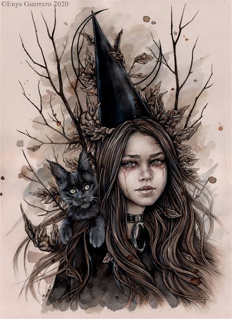 Black Cat Witch Puzzle By Enys Guerrero Mystical Moon Art Ts