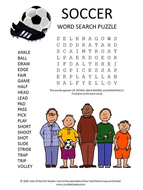 Soccer Word Search Puzzle Puzzles To Play