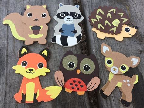 Real Wood Painted Woodland Animal Cutouts Woodland Baby Shower