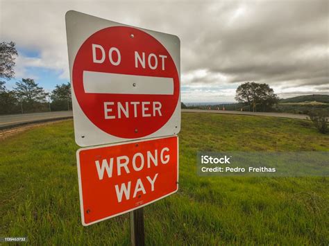 Do Not Enter Wrong Way Traffic Sign Stock Photo Download Image Now