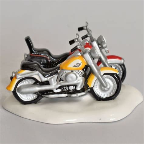 Dept 56 Harley Davidson Fat Boy Softail Ceramic Snow Village Figure