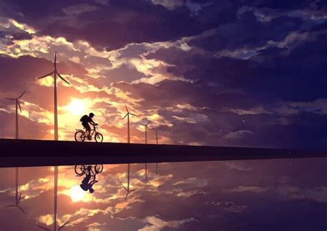 Anime Sky Cycling Hd Wallpapers Desktop And Mobile Images Photos