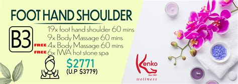 B3 Premium Foot Hand Shoulder Massage Package Kenko Wellness