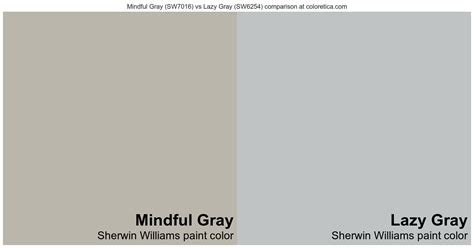Sherwin Williams Mindful Gray Vs Lazy Gray Color Side By Side