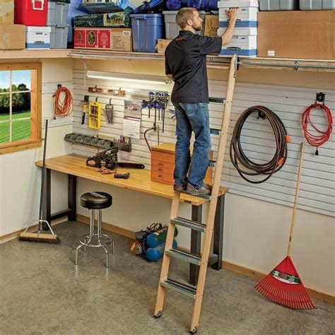 Rockler Rolling Utility Ladder Track Hardware Zinc Garage Storage