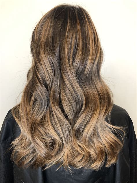 Balayage hair brown long