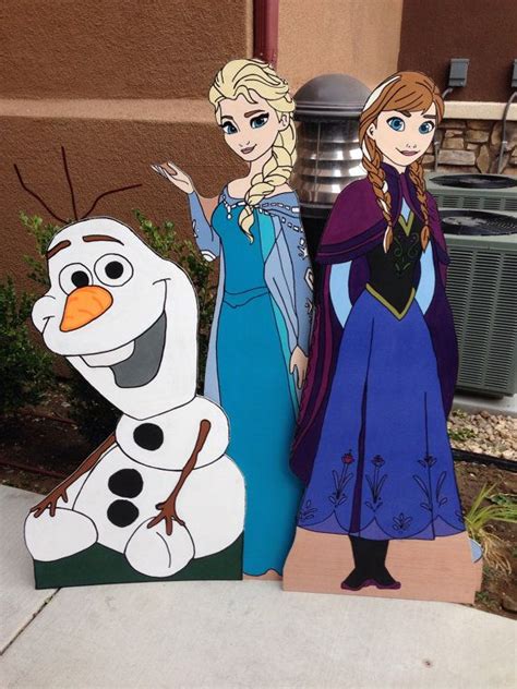 Frozen Character 4ft Standee Prop Wood Christmas Yard Decorations