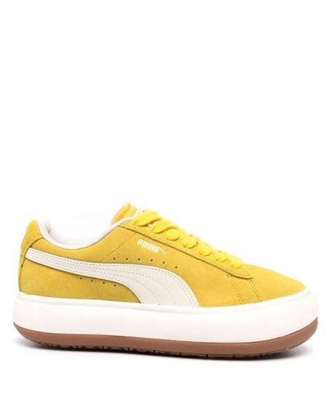 Puma Mayu Suede Low Top Sneakers In Yellow Lyst