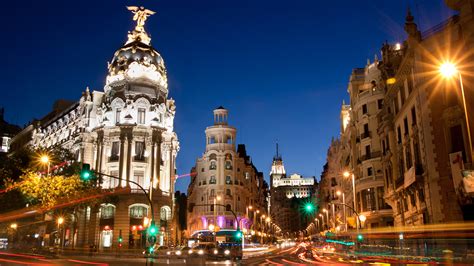 Picture Madrid Spain Street Driving Night Time Cities 2560x1440