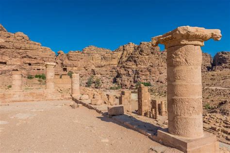 Roman Temple In Nabatean City Of Petra Jordan Stock Photo Image Of