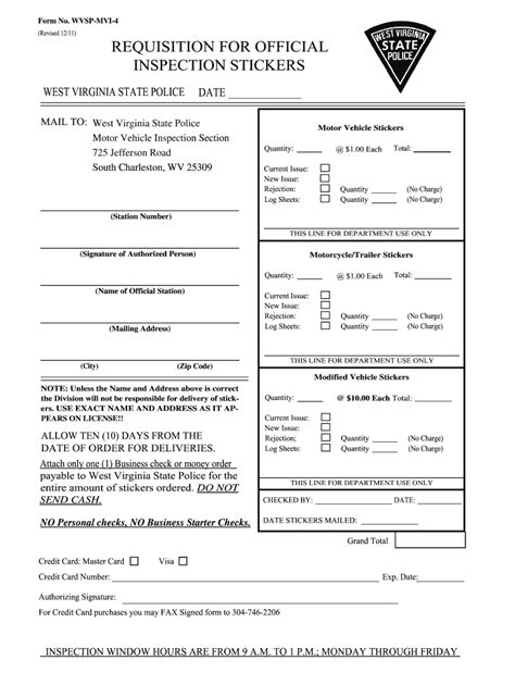 Buy Wv Inspection Sticker Online 2011 2024 Form Fill Out And Sign