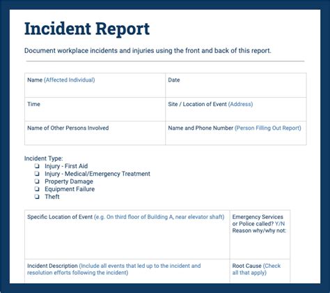 What Is Incident Report Writing Printable Templates