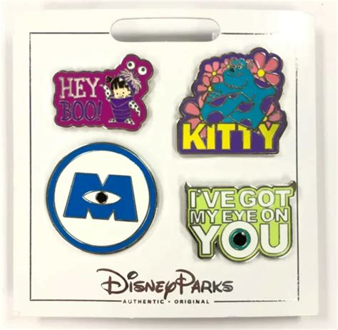DISNEY PARKS PIXAR Monsters Inc Logo Sully Mike And Boo Disneyland Pin Set PicClick UK