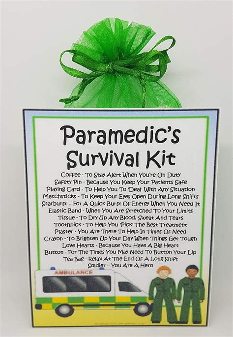 Paramedics Survival Kit Fun Novelty T And Card Alternativebirthday Keepsake Thank You