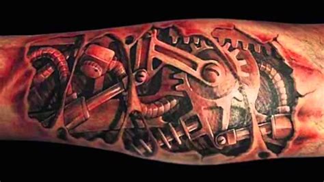 A flower bouquet tattoo design will be a better option as compared to a 3d flower tattoo. 3D TATTOOS - 3D Robotic Tattoo Designs - YouTube