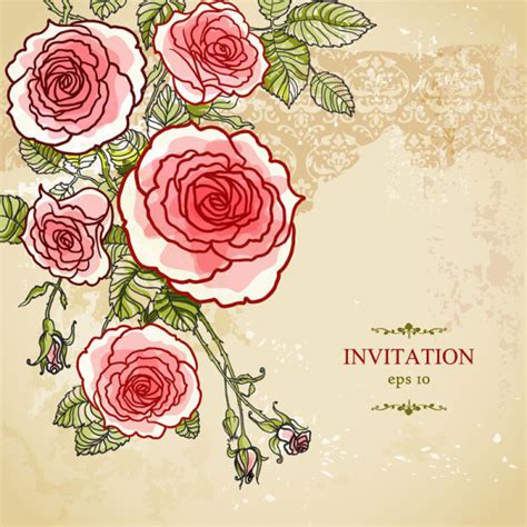 Hand Painted Rose Vector Background Free Vector In Adobe Illustrator Ai