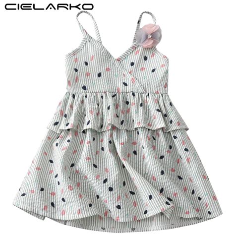 Cielarko Strap Cotton Baby Girls Dress Casual Daily Kids Dresses For