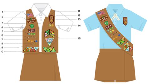 Ambassador Uniform Diagram Girl Scout Brownie Uniform Scout Uniform