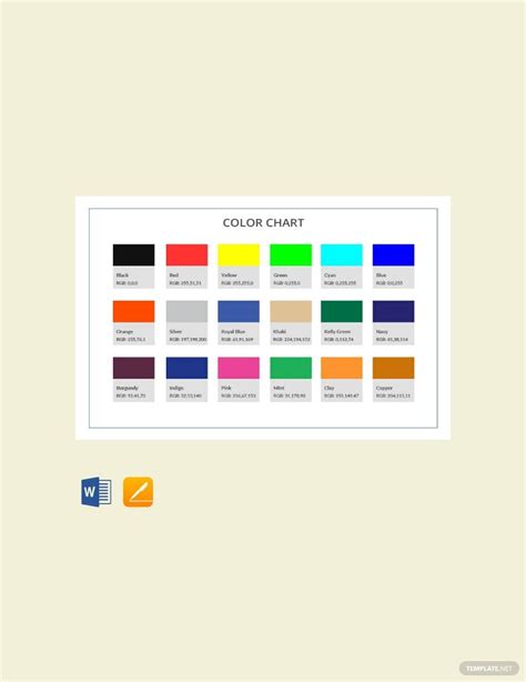 Color Chart Template In Word Pages Pdf Download Template Net