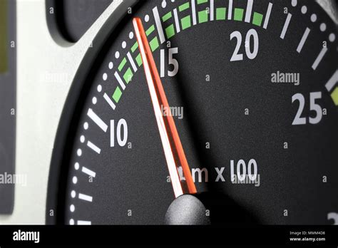 Tachometer Of A Truck At Economic Mode Of Operation Stock Photo Alamy