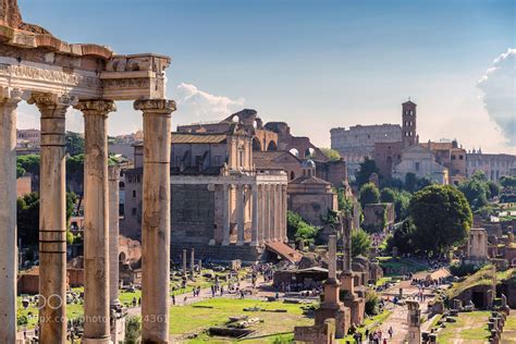 Ancient Empire Rome Italy Sunrise At The Roman Forum Ancient Ruins Of